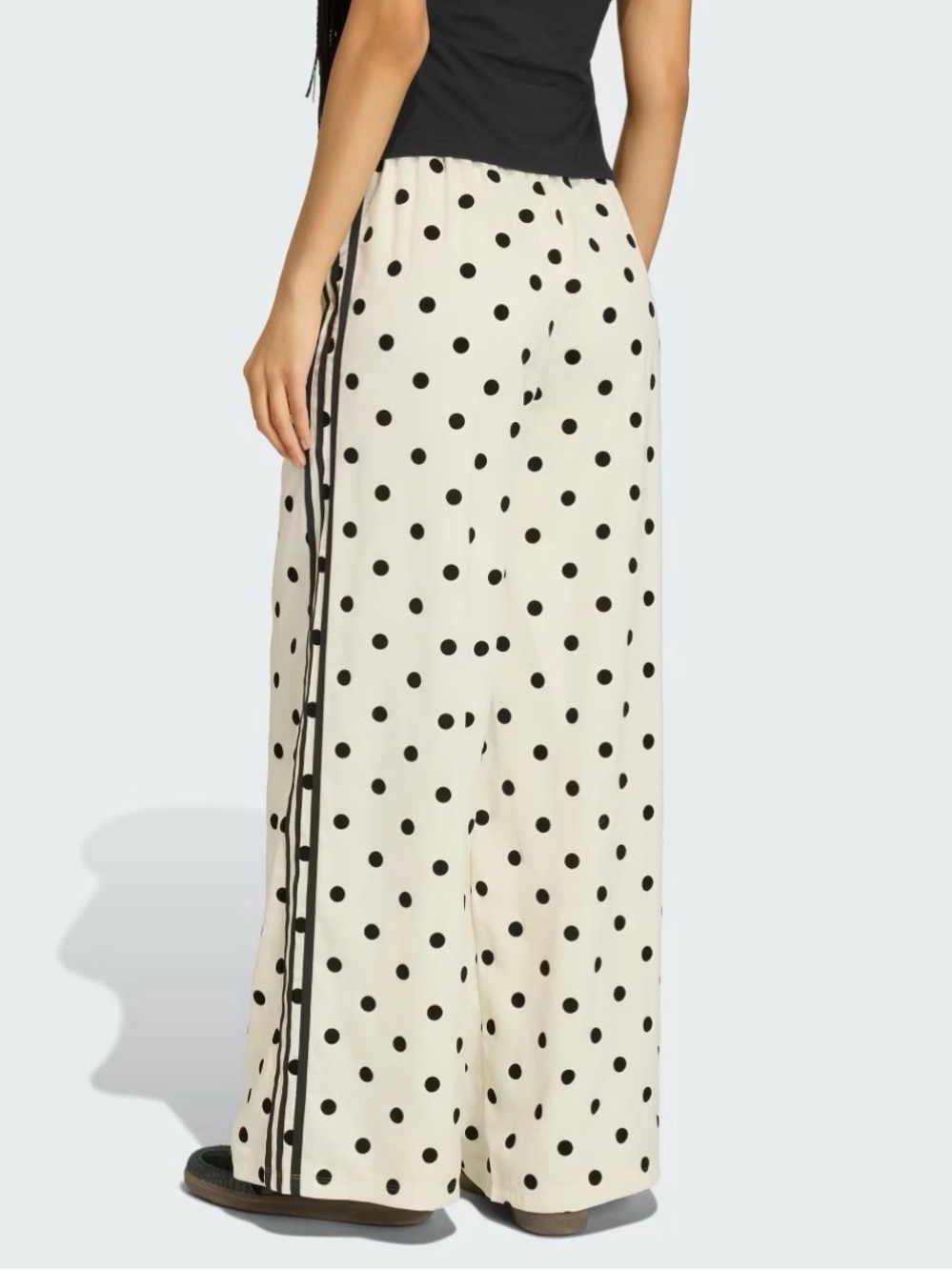 Adidas Originals Polka Dot Wide Leg Track Pants NWT Size L - Picture 3 of 9